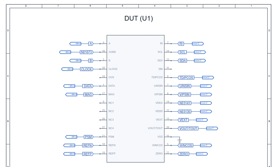 The schematic synthesized from the Fabmaster netlist